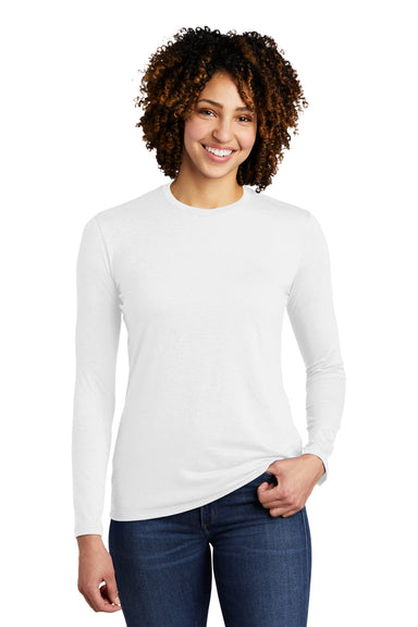 Allmade AL6008 Womens Long Sleeve Crewneck T-Shirt Fairly White Model Front