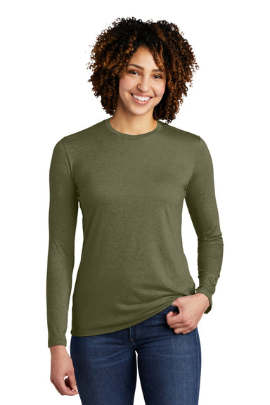 Allmade AL6008 Womens Long Sleeve Crewneck T-Shirt Olive You Green Model Front