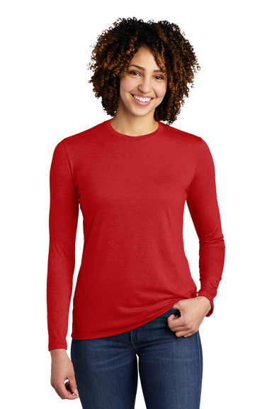 Allmade AL6008 Womens Long Sleeve Crewneck T-Shirt Rise Up Red Model Front