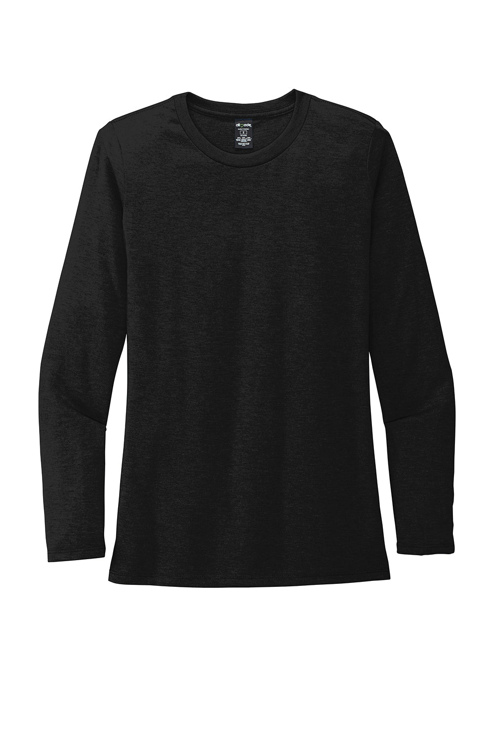 Allmade AL6008 Womens Long Sleeve Crewneck T-Shirt Space Black Flat Front