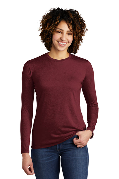 Allmade AL6008 Womens Long Sleeve Crewneck T-Shirt Vino Red Model Front