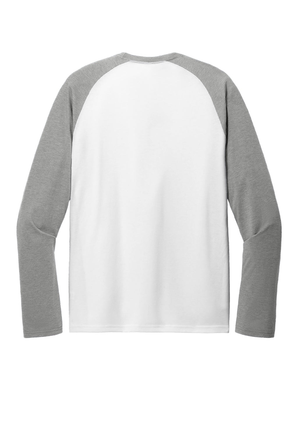 Allmade AL6009 Mens Colorblock Long Sleeve Crewneck T-Shirt Bright White/Aluminum Grey Flat Back