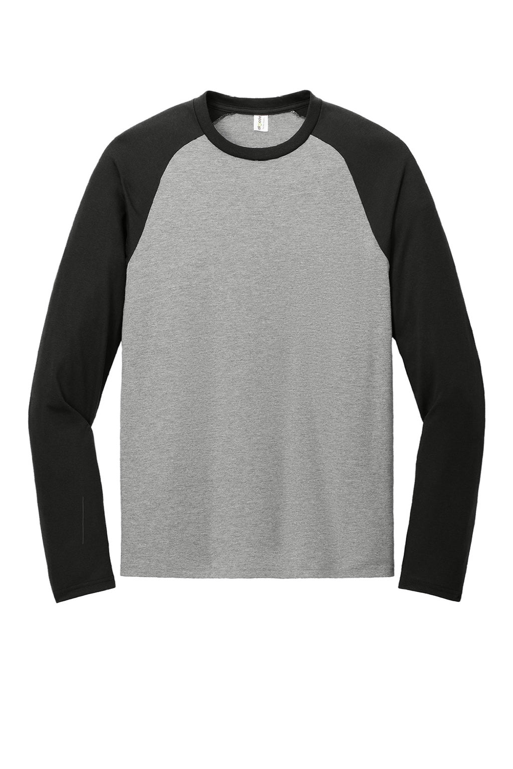 Allmade AL6009 Mens Colorblock Long Sleeve Crewneck T-Shirt Aluminum Grey/Deep Black Flat Front