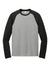 Allmade AL6009 Mens Colorblock Long Sleeve Crewneck T-Shirt Aluminum Grey/Deep Black Flat Front