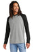 Allmade AL6009 Mens Colorblock Long Sleeve Crewneck T-Shirt Aluminum Grey/Deep Black Model Front