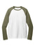 Allmade AL6009 Mens Colorblock Long Sleeve Crewneck T-Shirt Bright White/Olive You Green Flat Front