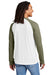 Allmade AL6009 Mens Colorblock Long Sleeve Crewneck T-Shirt Bright White/Olive You Green Model Back