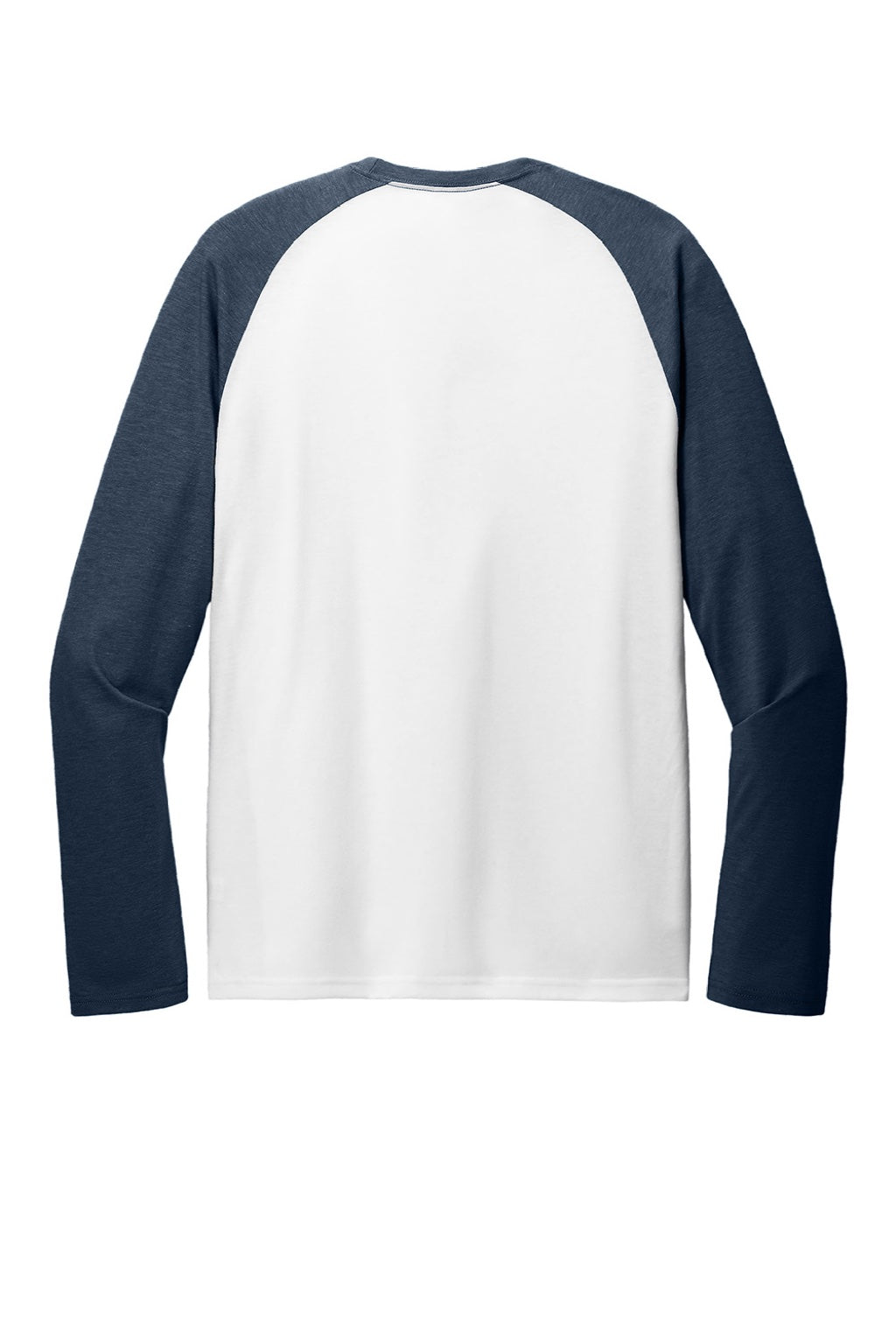 Allmade AL6009 Mens Colorblock Long Sleeve Crewneck T-Shirt Bright White/Rebel Blue Flat Back
