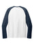 Allmade AL6009 Mens Colorblock Long Sleeve Crewneck T-Shirt Bright White/Rebel Blue Flat Back