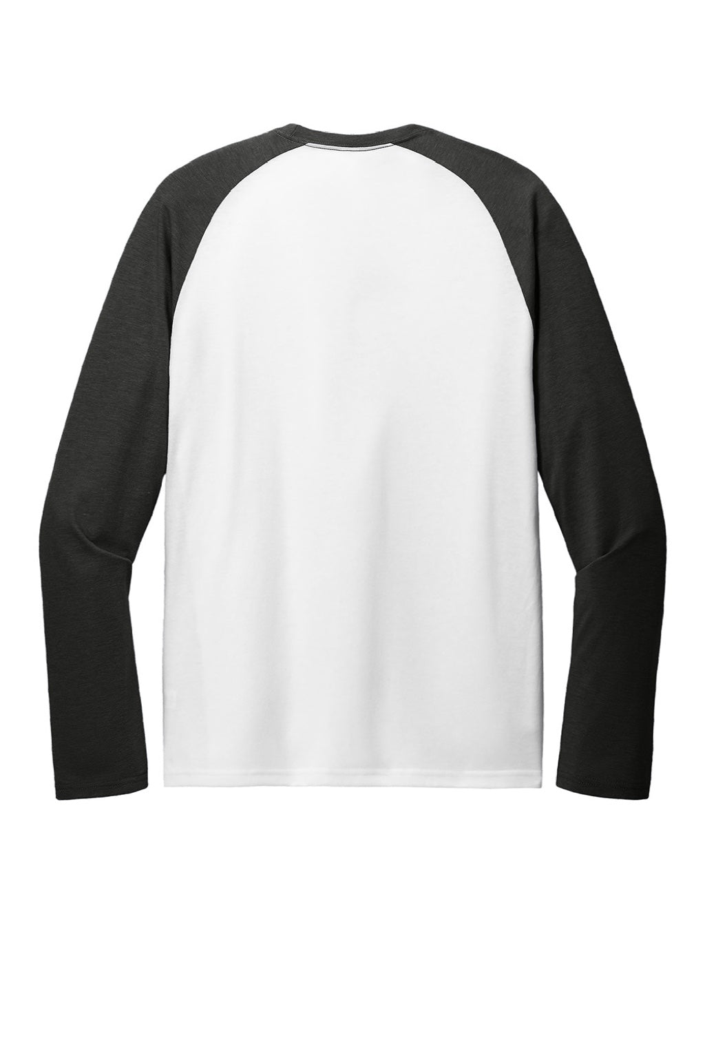 Allmade AL6009 Mens Colorblock Long Sleeve Crewneck T-Shirt Bright White/Space Black Flat Back