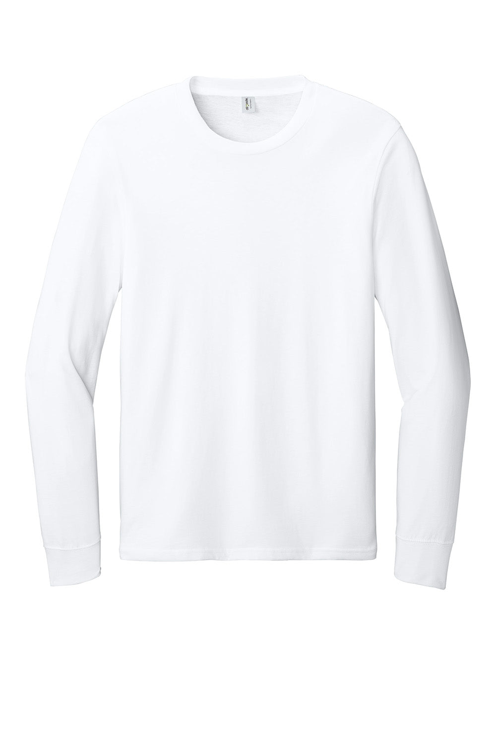 AllMade AL6104 Mens Long Sleeve Crewneck T-Shirt Bright White Flat Front