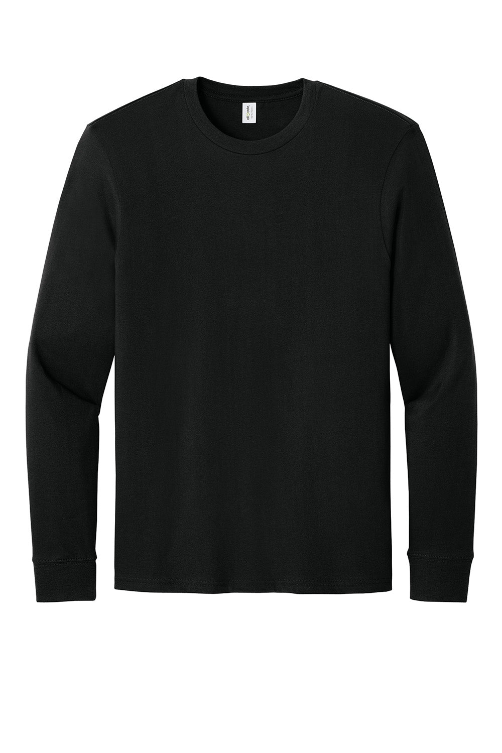 AllMade AL6104 Mens Long Sleeve Crewneck T-Shirt Deep Black Flat Front