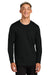 AllMade AL6104 Mens Long Sleeve Crewneck T-Shirt Deep Black Model Front