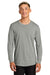 AllMade AL6104 Mens Long Sleeve Crewneck T-Shirt Heather Granite Grey Model Front