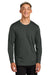 AllMade AL6104 Mens Long Sleeve Crewneck T-Shirt Terrain Grey Model Front