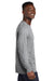 Allmade AL6204 Mens Recycled Long Sleeve Crewneck T-Shirt Heather Remade Grey Model Side