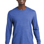Allmade Mens Recycled Long Sleeve Crewneck T-Shirt - Heather Royal Blue