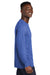 Allmade AL6204 Mens Recycled Long Sleeve Crewneck T-Shirt Heather Royal Blue Model Side