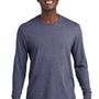Allmade Mens Recycled Long Sleeve Crewneck T-Shirt - Heather Navy Blue