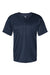 Alleson Athletic 7930 Mens B-Core Placket Short Sleeve Jersey Navy Blue Flat Front