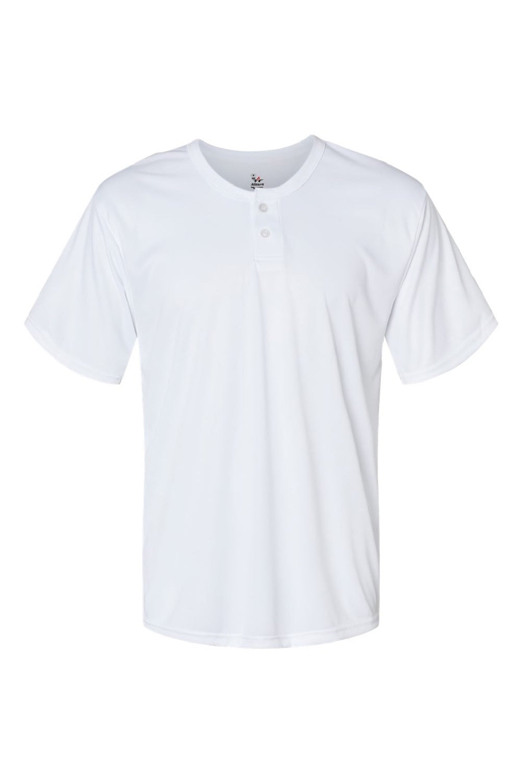 Alleson Athletic 7930 Mens B-Core Placket Short Sleeve Jersey White Flat Front