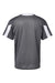 Alleson Athletic 7976 Mens Striker Placket Short Sleeve Jersey Graphite Grey/White Flat Back