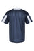 Alleson Athletic 7976 Mens Striker Placket Short Sleeve Jersey Navy Blue/White Flat Back