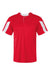 Alleson Athletic 7976 Mens Striker Placket Short Sleeve Jersey Red/White Flat Front