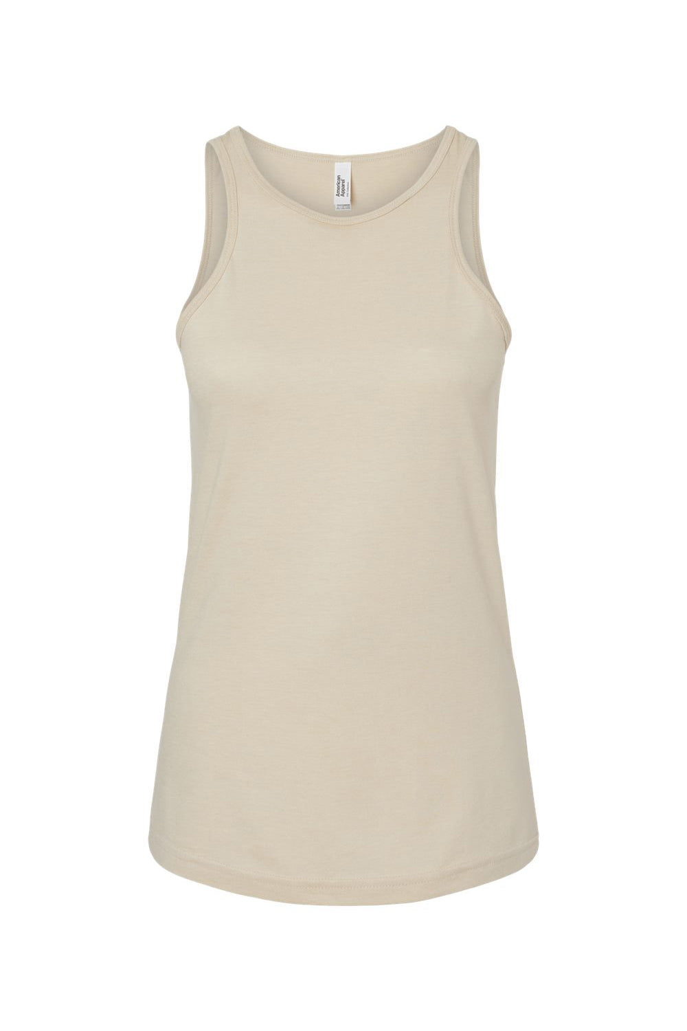 American Apparel 101CVC Womens CVC Racerneck Tank Top Heather Bone Flat Front