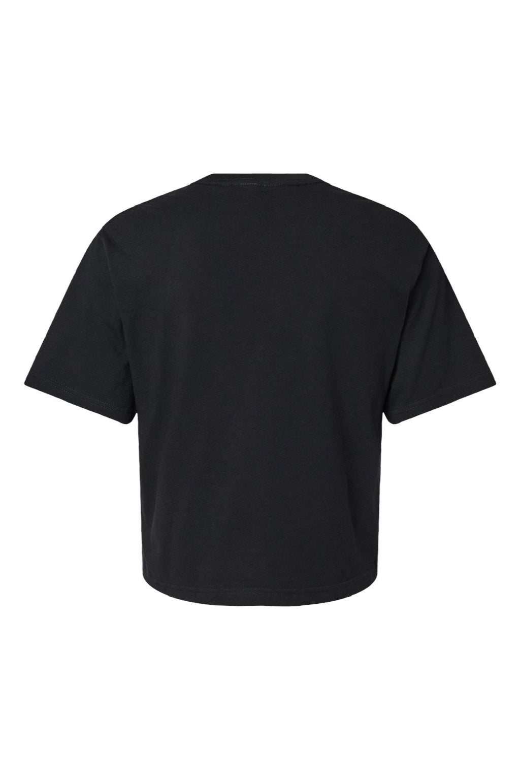 American Apparel 102 Womens Fine Jersey Boxy Short Sleeve Crewneck T-Shirt Black Flat Back