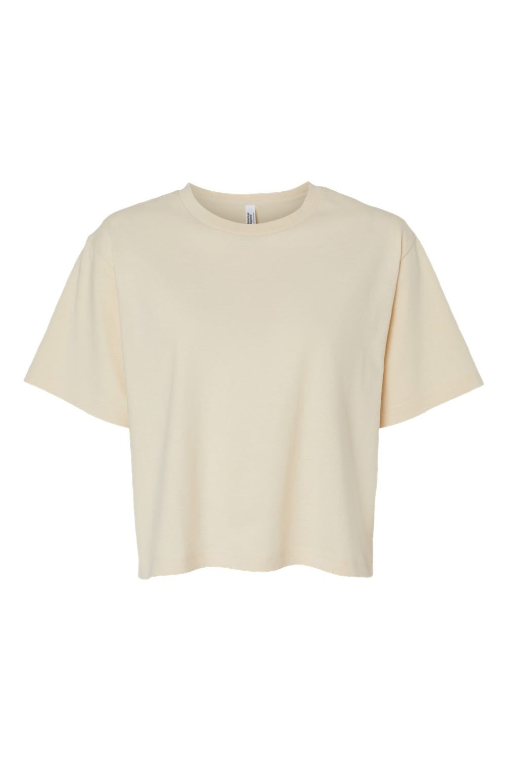 American Apparel 102 Womens Fine Jersey Boxy Short Sleeve Crewneck T-Shirt Cream Flat Front