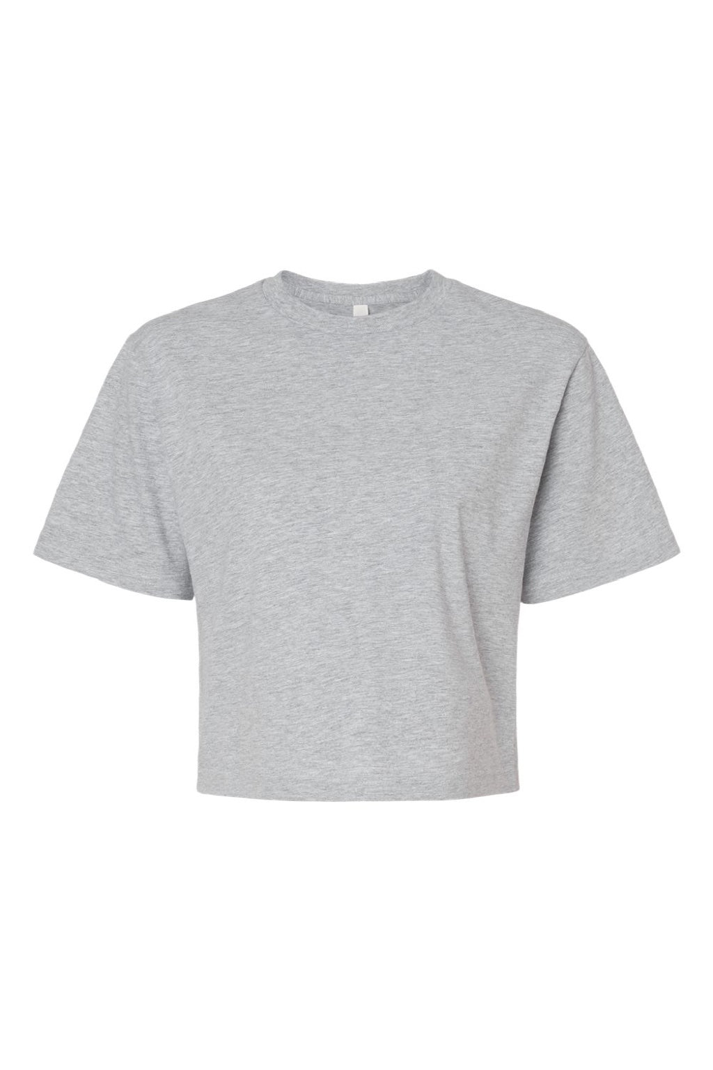 American Apparel 102 Womens Fine Jersey Boxy Short Sleeve Crewneck T-Shirt Heather Grey Flat Front