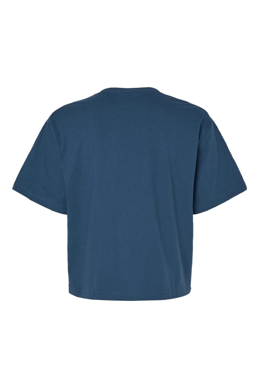 American Apparel 102 Womens Fine Jersey Boxy Short Sleeve Crewneck T-Shirt Sea Blue Flat Back