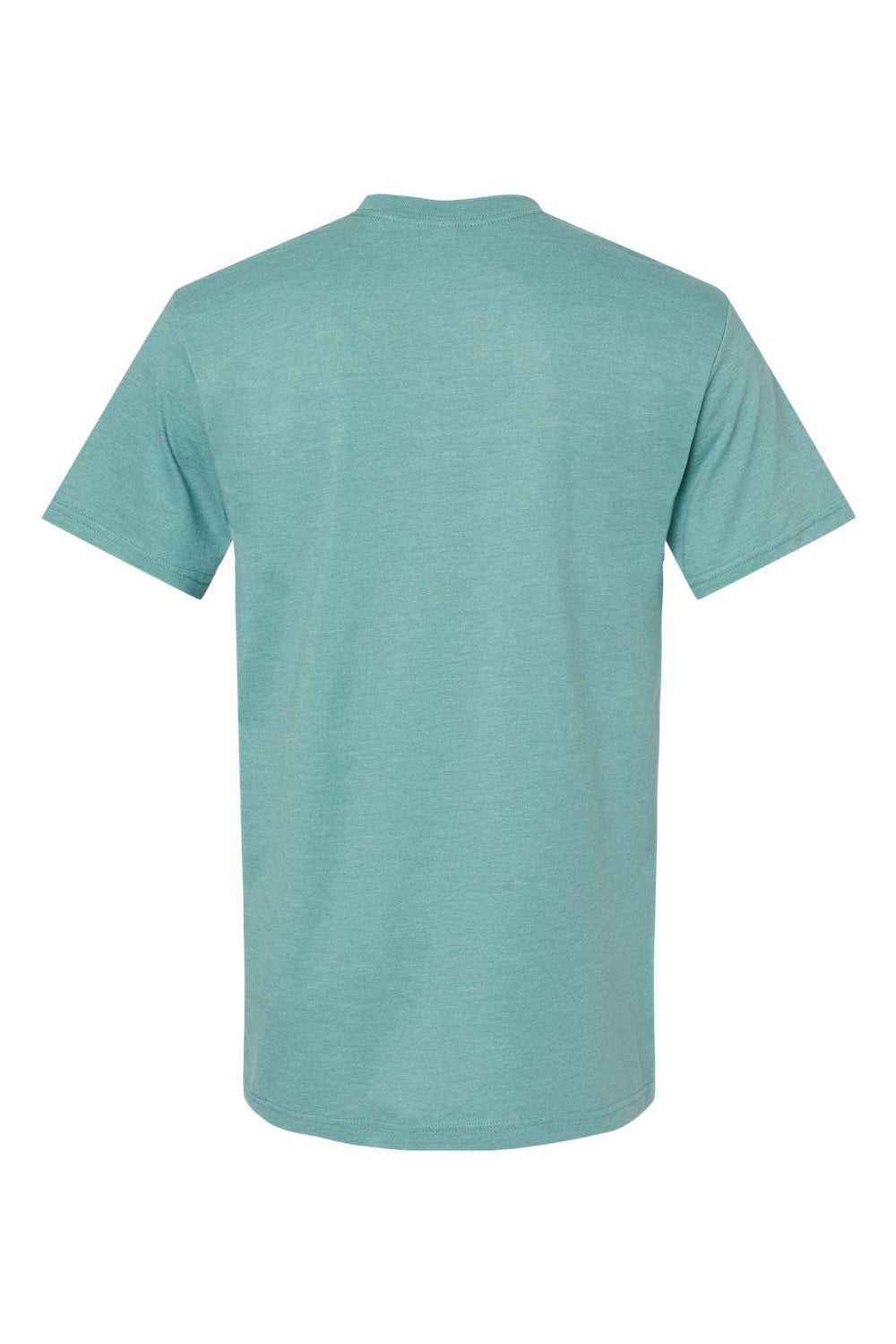 American Apparel 2001CVC Mens CVC Short Sleeve Crewneck T-Shirt Heather Arctic Blue Flat Back