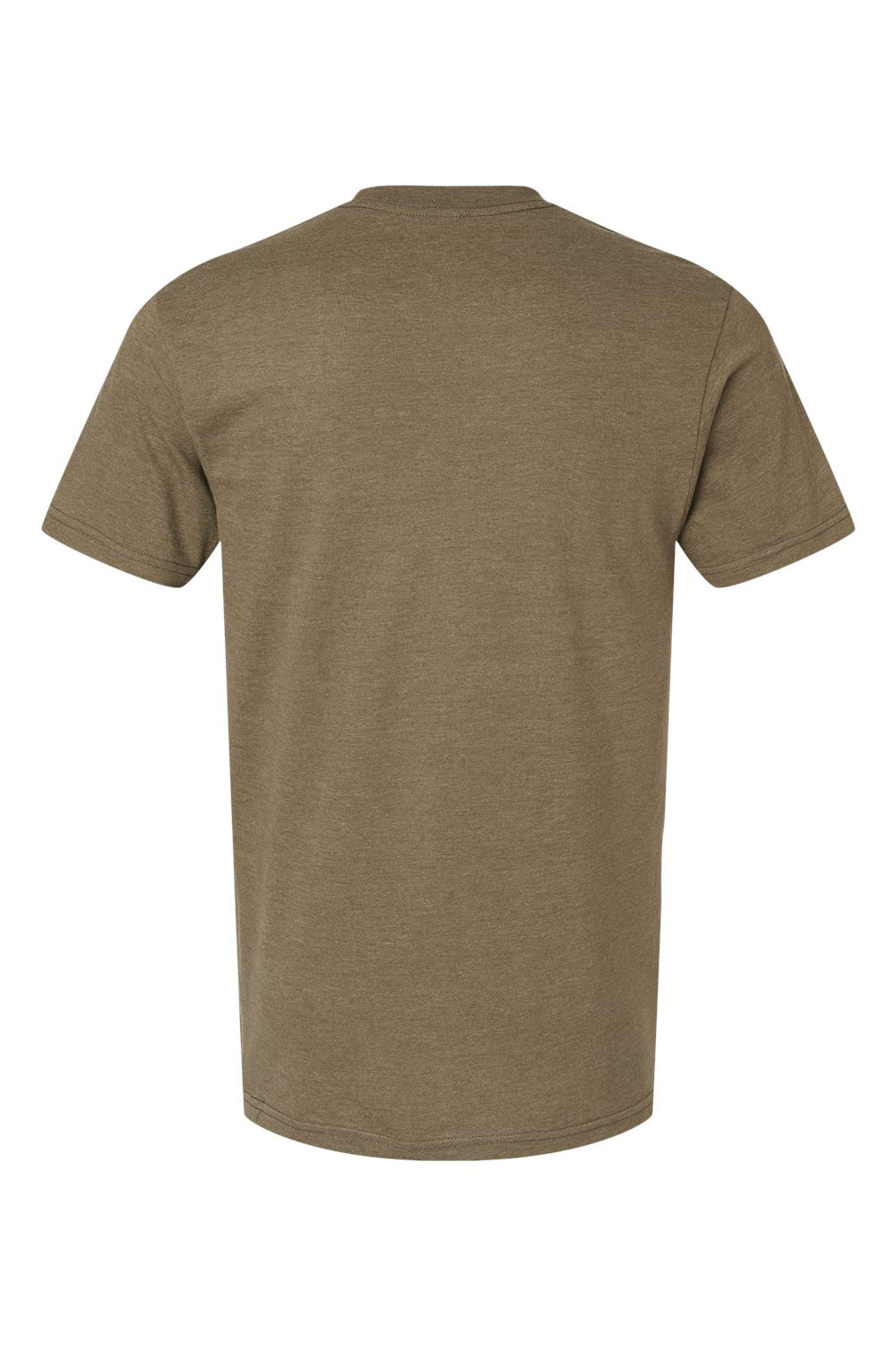 American Apparel 2001CVC Mens CVC Short Sleeve Crewneck T-Shirt Heather Army Brown Flat Back