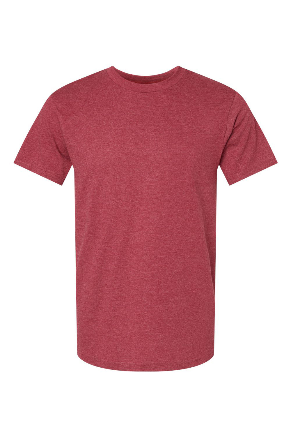 American Apparel 2001CVC Mens CVC Short Sleeve Crewneck T-Shirt Heather Cardinal Red Flat Front
