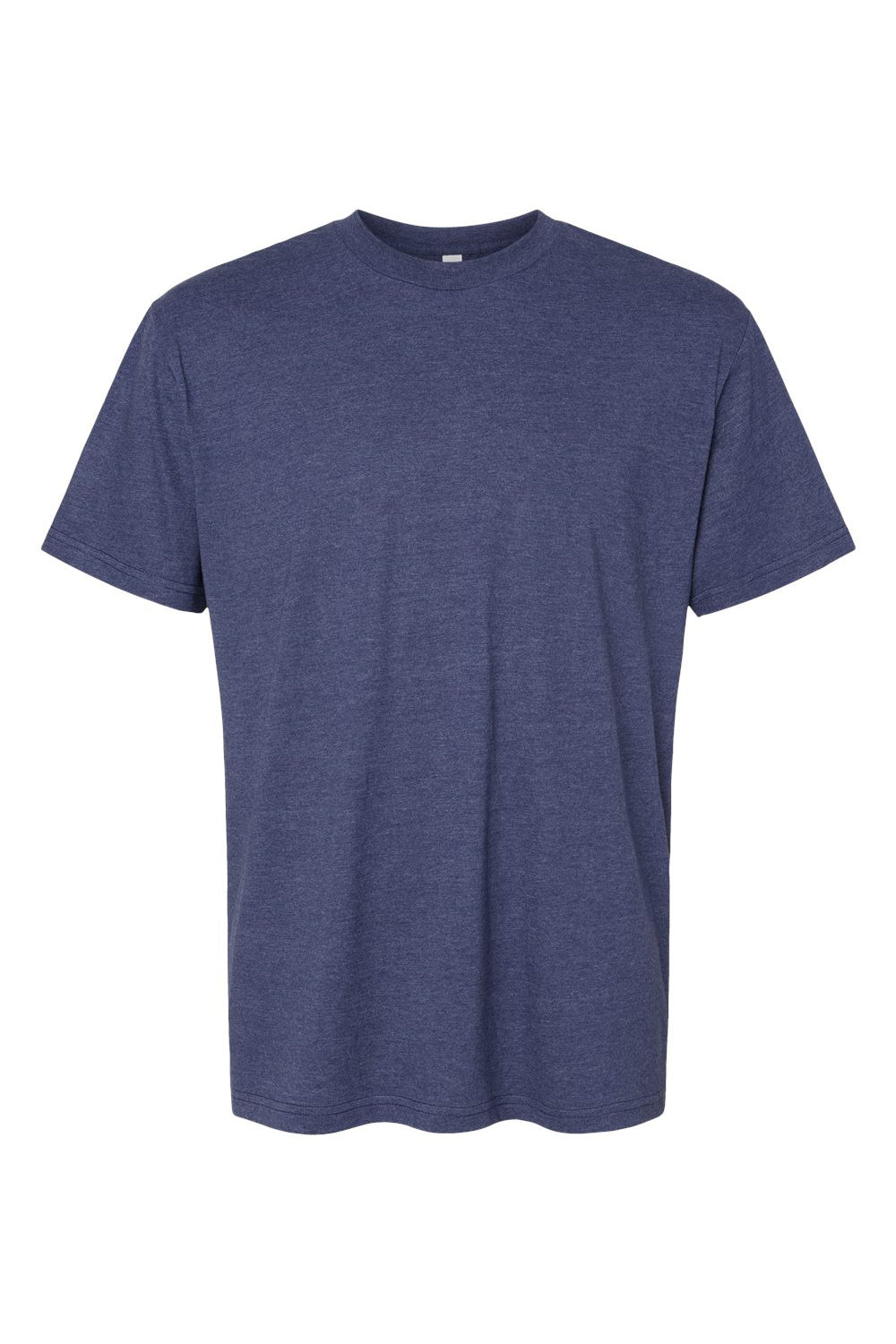 American Apparel 2001CVC Mens CVC Short Sleeve Crewneck T-Shirt Heather Indigo Blue Flat Front