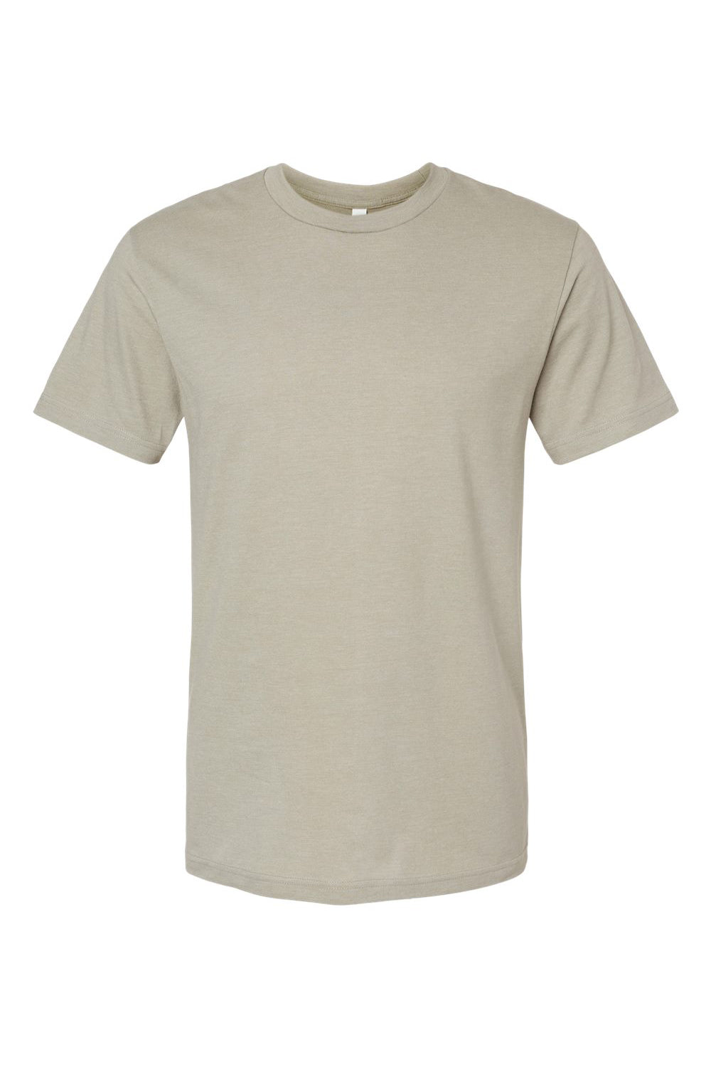 American Apparel 2001CVC Mens CVC Short Sleeve Crewneck T-Shirt Heather Khaki Brown Flat Front