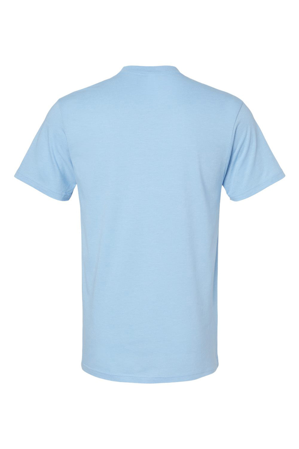 American Apparel 2001CVC Mens CVC Short Sleeve Crewneck T-Shirt Heather Light Blue Flat Back