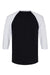 American Apparel 2003CVC Mens CVC Raglan 3/4 Sleeve Crewneck T-Shirt Black/White Flat Back