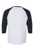 American Apparel 2003CVC Mens CVC Raglan 3/4 Sleeve Crewneck T-Shirt White/Black Flat Back