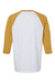 American Apparel 2003CVC Mens CVC Raglan 3/4 Sleeve Crewneck T-Shirt White/Heather Mustard Yellow Flat Back
