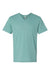 American Apparel 2006CVC Mens CVC Short Sleeve V-Neck T-Shirt Heather Arctic Blue Flat Front