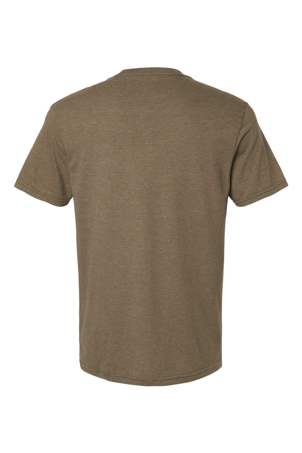 American Apparel 2006CVC Mens CVC Short Sleeve V-Neck T-Shirt Heather Army Brown Flat Back