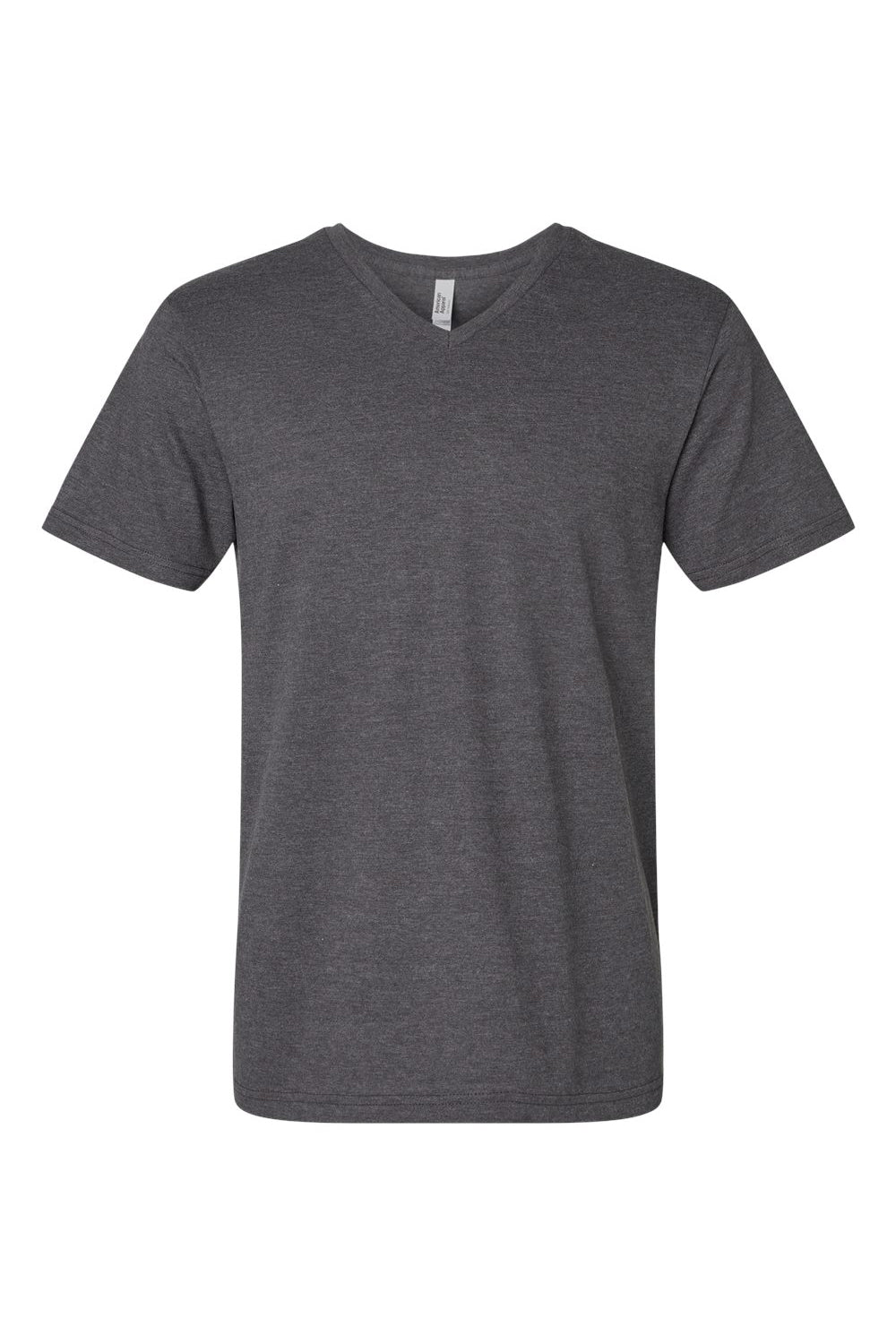American Apparel 2006CVC Mens CVC Short Sleeve V-Neck T-Shirt Heather Charcoal Grey Flat Front