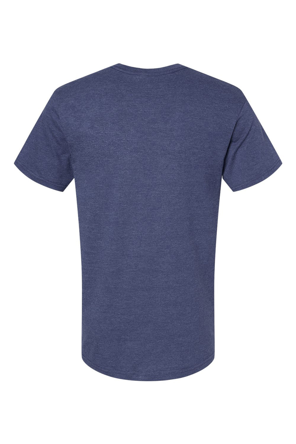 American Apparel 2006CVC Mens CVC Short Sleeve V-Neck T-Shirt Heather Indigo Blue Flat Back