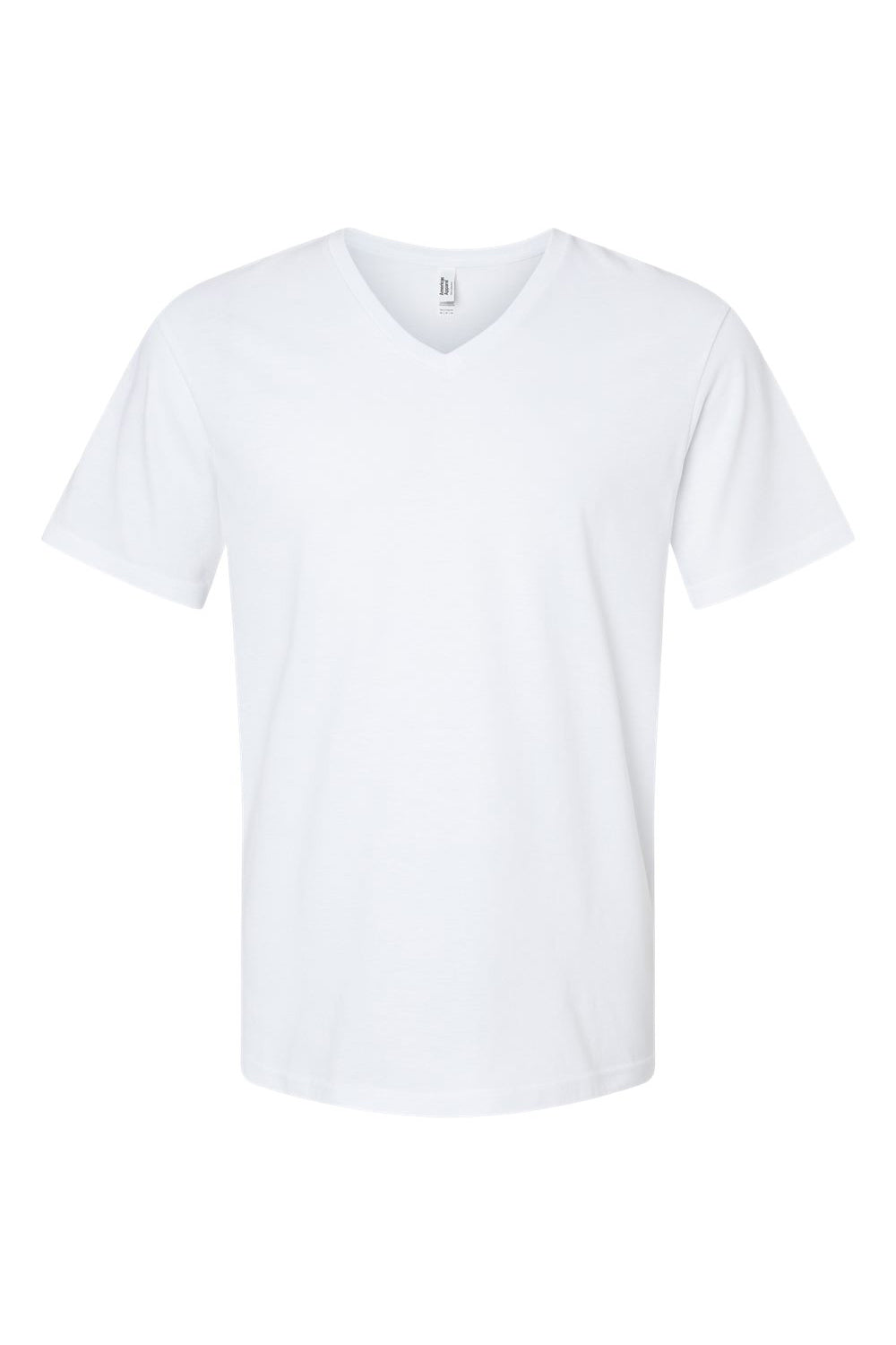 American Apparel 2006CVC Mens CVC Short Sleeve V-Neck T-Shirt White Flat Front