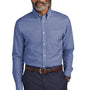 Brooks Brothers Mens Wrinkle Resistant Pinpoint Long Sleeve Button Down Shirt w/ Pocket - Cobalt Blue