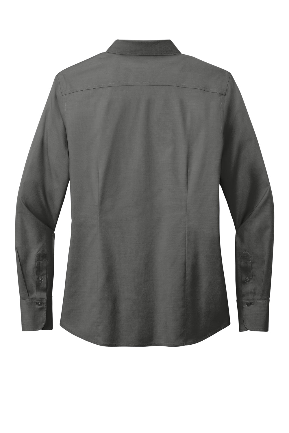 Brooks Brothers Womens Wrinkle Resistant Pinpoint Long Sleeve Button Down Shirt Deep Black Flat Back