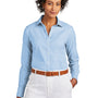 Brooks Brothers Womens Wrinkle Resistant Pinpoint Long Sleeve Button Down Shirt - Newport Blue